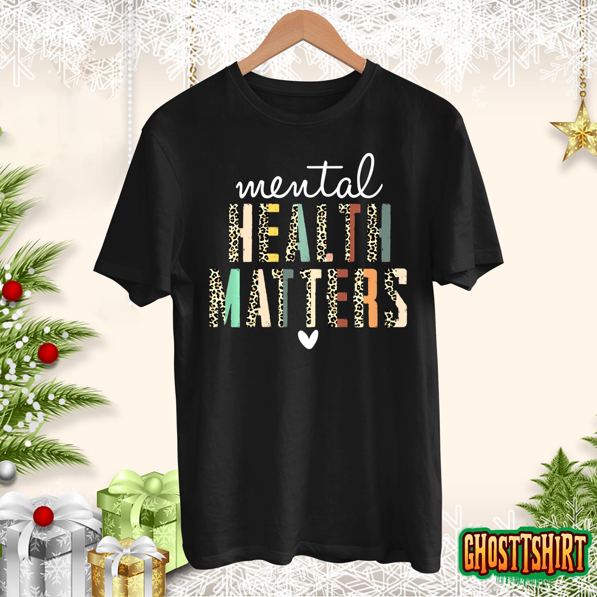 Mental Health Matters Awareness Leopard Christmas Bday Xmas Sweatshirt