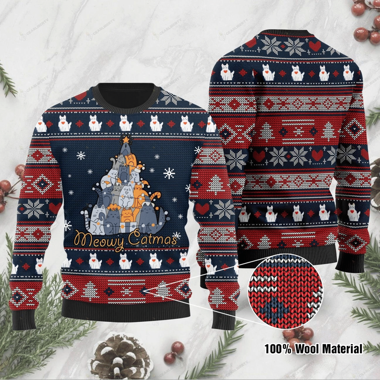 Meowy Catmas Ugly Christmas Sweater | For Men & Women | Adult | US1247- Best Christmas Gifts 2023