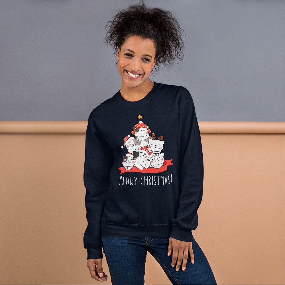 Meowy Christmas Cat Christmas Sweatshirt