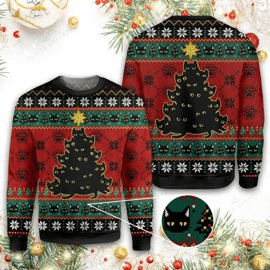 Meowy Christmas Cat Ugly Christmas Sweater | For Men & Women | Adult | US1280- Best Christmas Gifts 2023