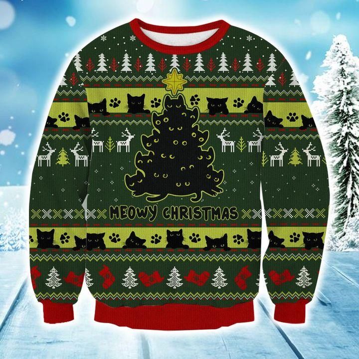 Meowy Christmas Ugly Christmas Sweater | For Men & Women | Adult | US1922- Best Christmas Gifts 2023