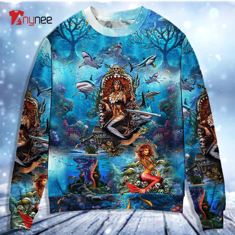 Mermaid Beautiful And Skull Ugly Christmas Sweater- Best Christmas Gifts 2023