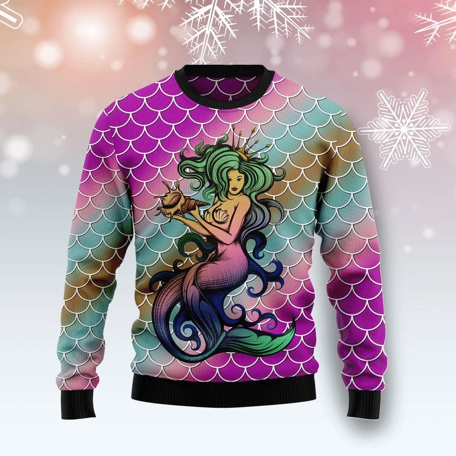 Mermaid Light Ugly Christmas Sweater | For Men & Women | Adult | US1854- Best Christmas Gifts 2023