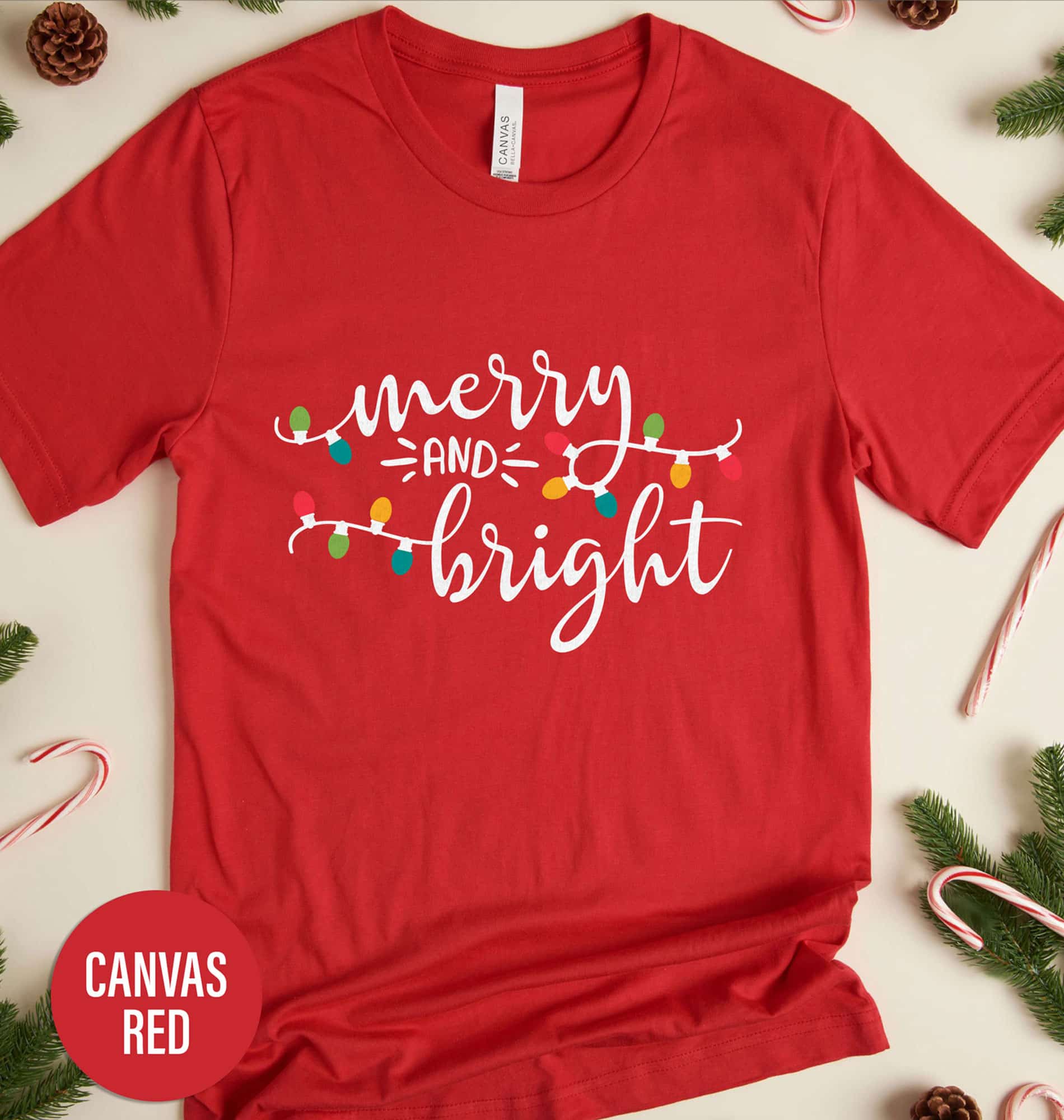 Merry & Bright Christmas Light Shirt