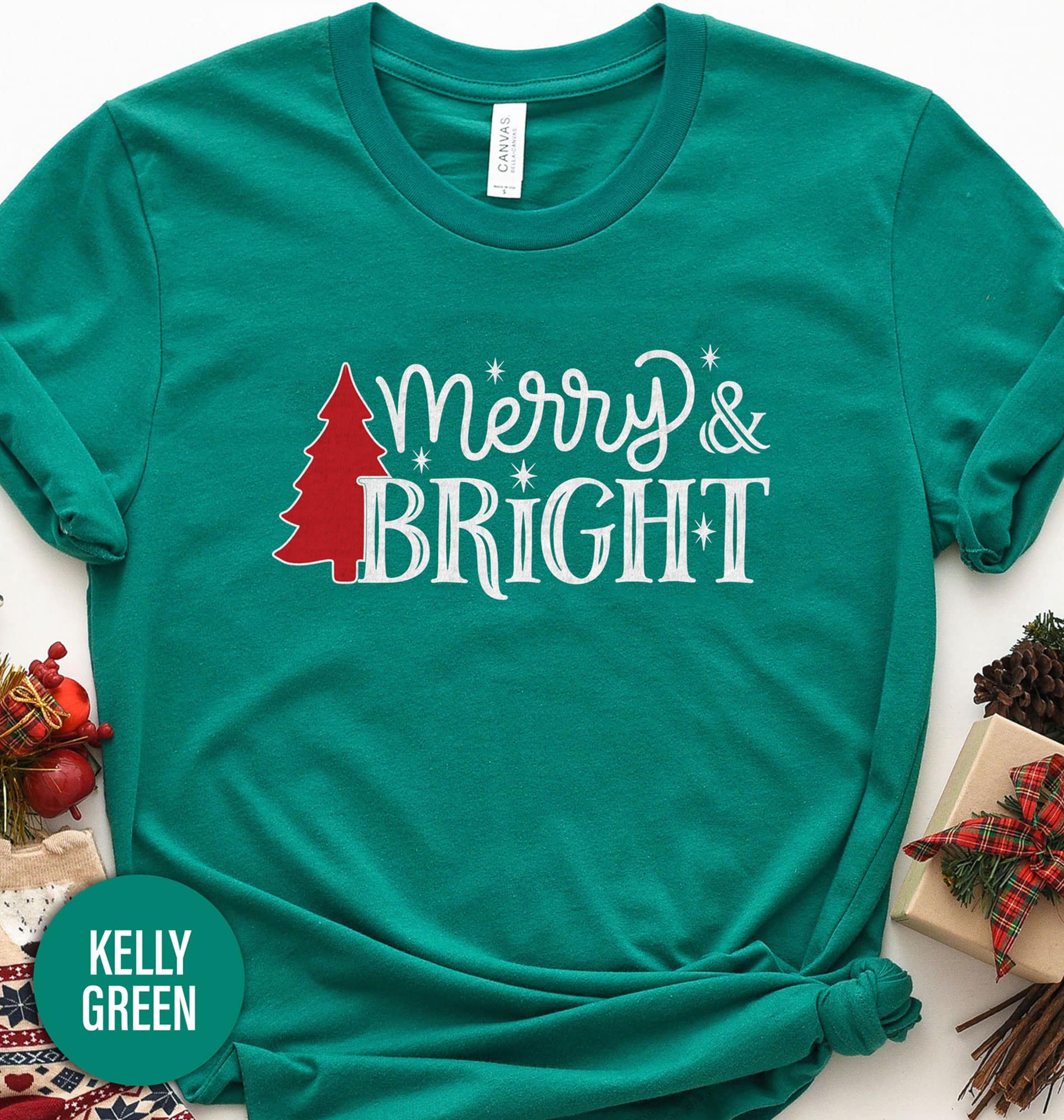 Merry & Bright Christmas Tree Shirt