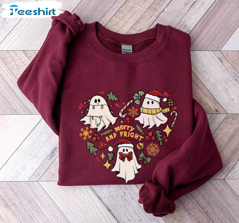 Merry And Fright Christmas Shirt, Funny Christmas Sweater Crewneck