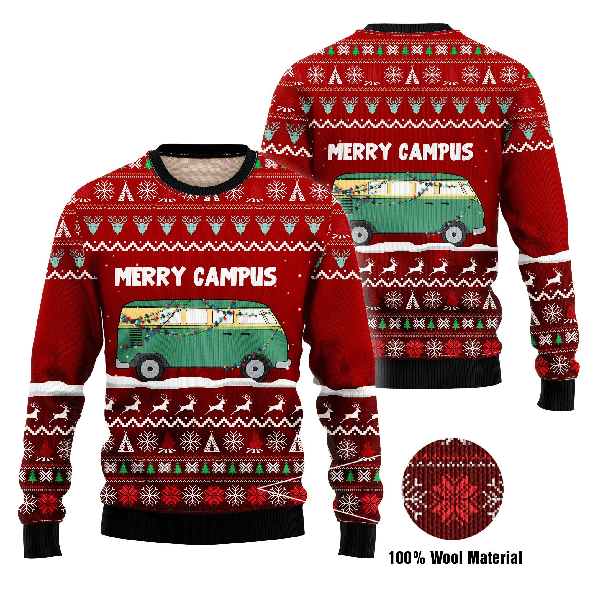 Merry Campus Ugly Christmas Sweater | For Men & Women | Adult | US1711- Best Christmas Gifts 2023