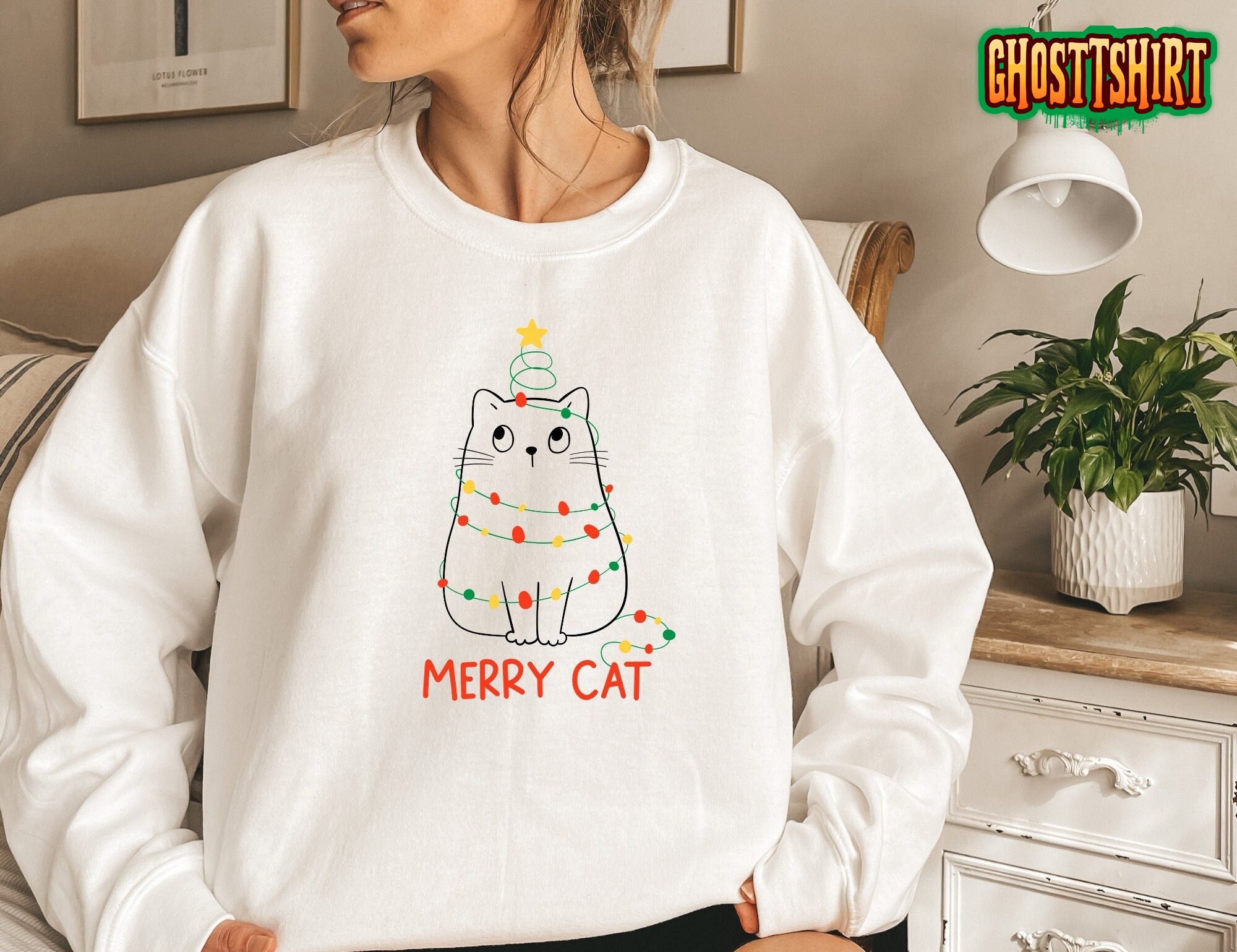 Merry Cat Christmas Sweatshirt