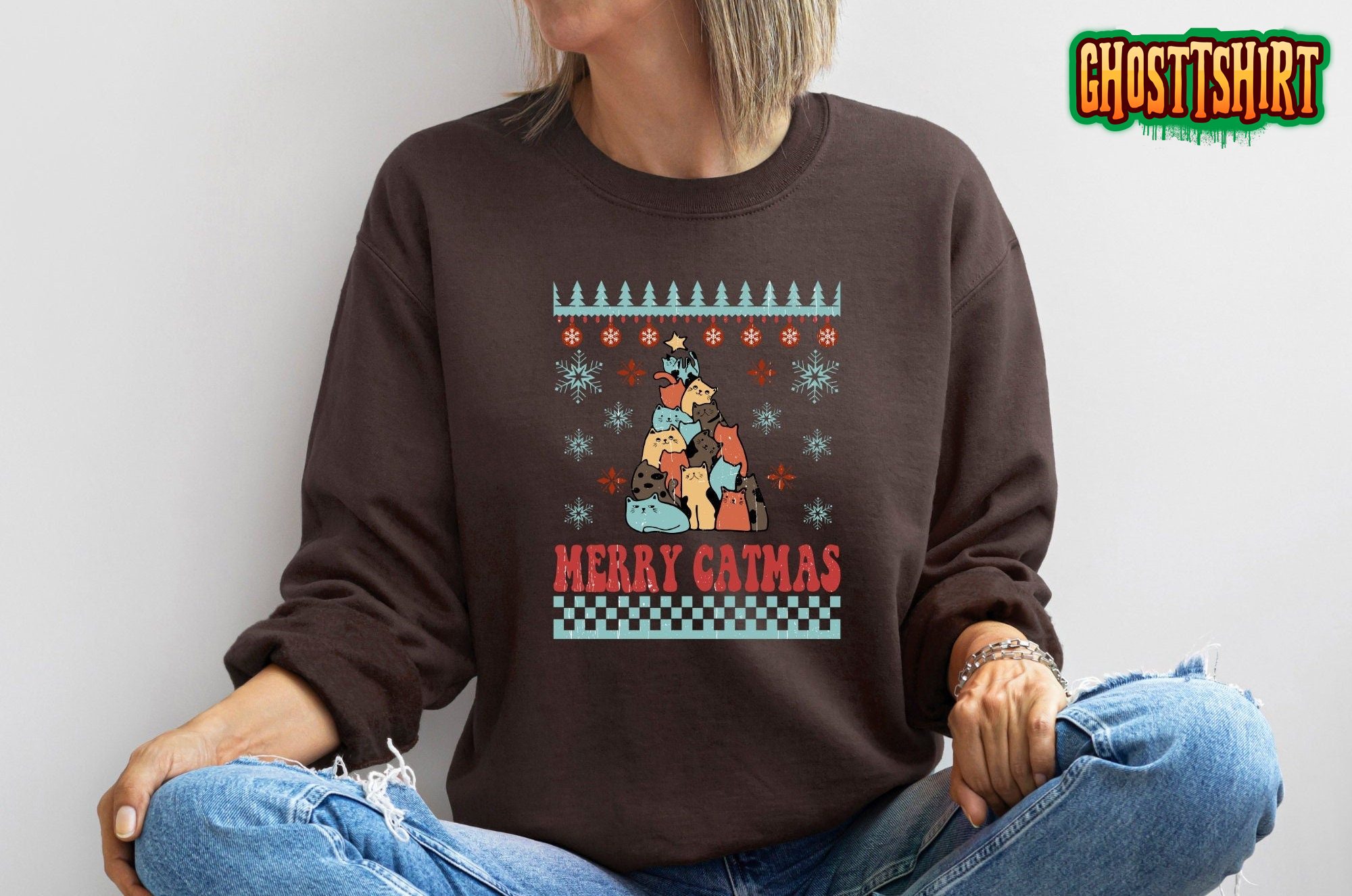 Merry Catmas Funny Christmas Sweatshirt