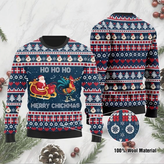 Merry Chickmas Ugly Christmas Sweater | For Men & Women | Adult | US1918- Best Christmas Gifts 2023