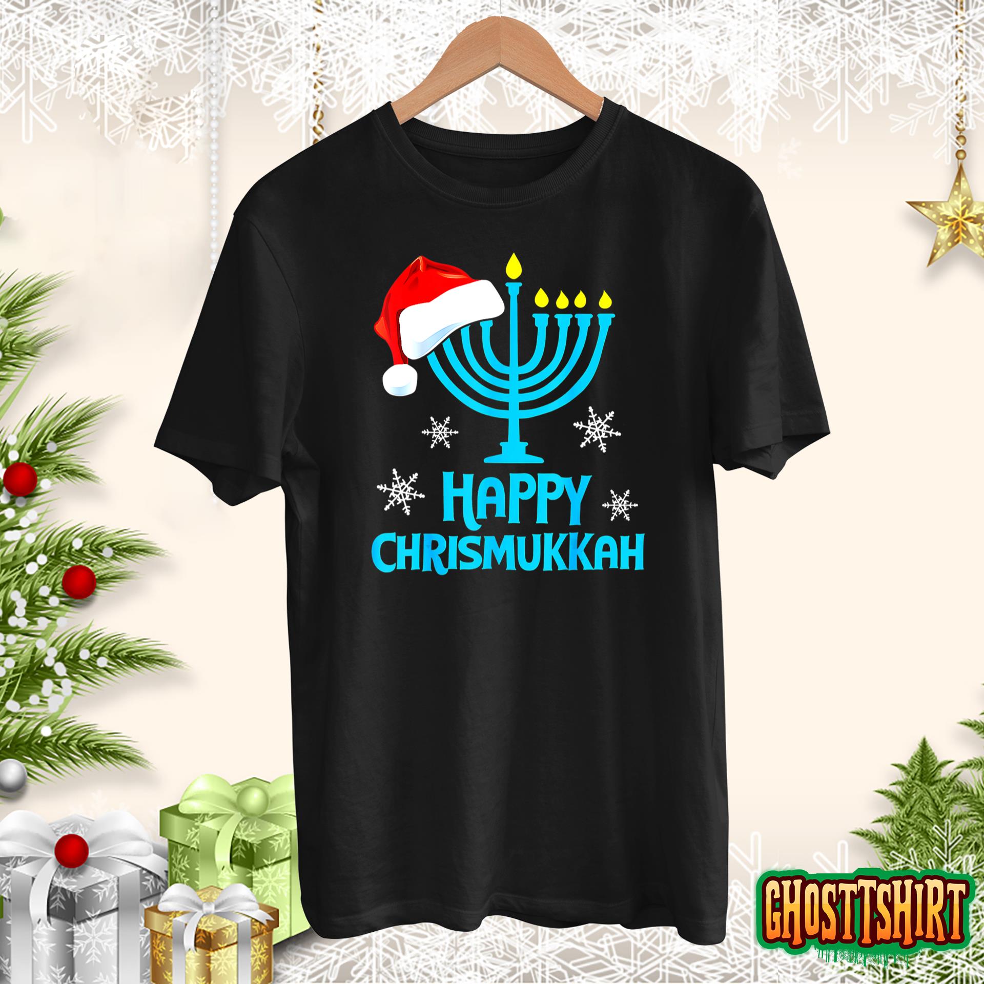 Merry Chrismukkah 2022 Happy Hanukkah Christmas Santa Hat Sweatshirt