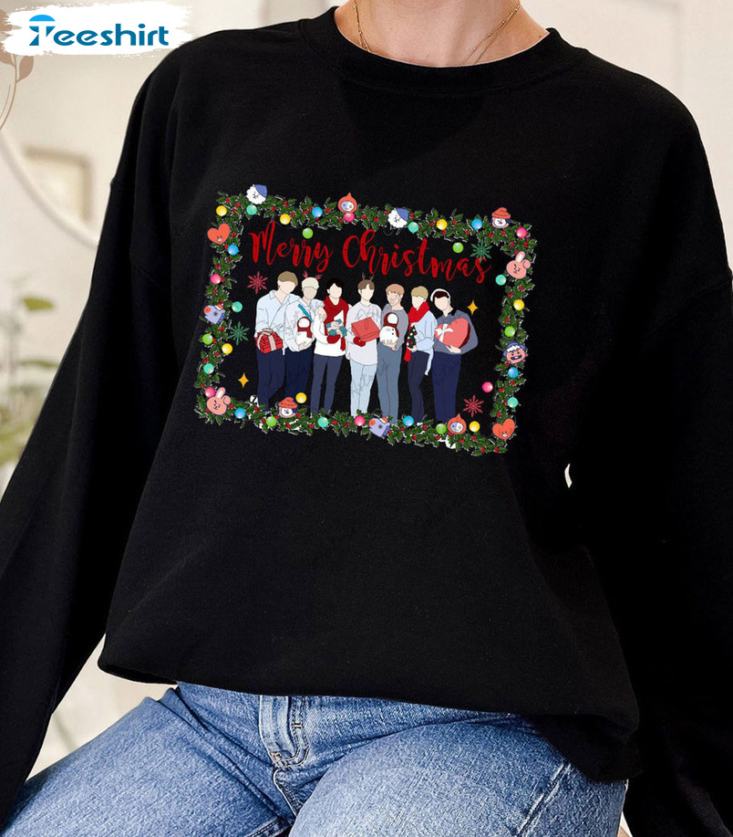 Merry Christmas Bts Shirt, Bangtan Christmas Short Sleeve Crewneck