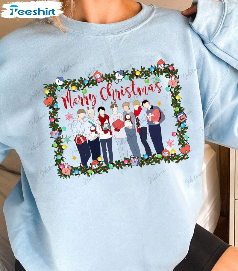 Merry Christmas Bts Shirt, Bangtan Christmas Short Sleeve Crewneck