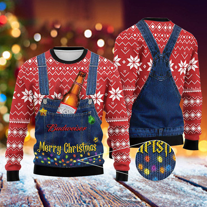 Merry Christmas Budweiser Ugly Sweater – Best Christmas Gifts 2023