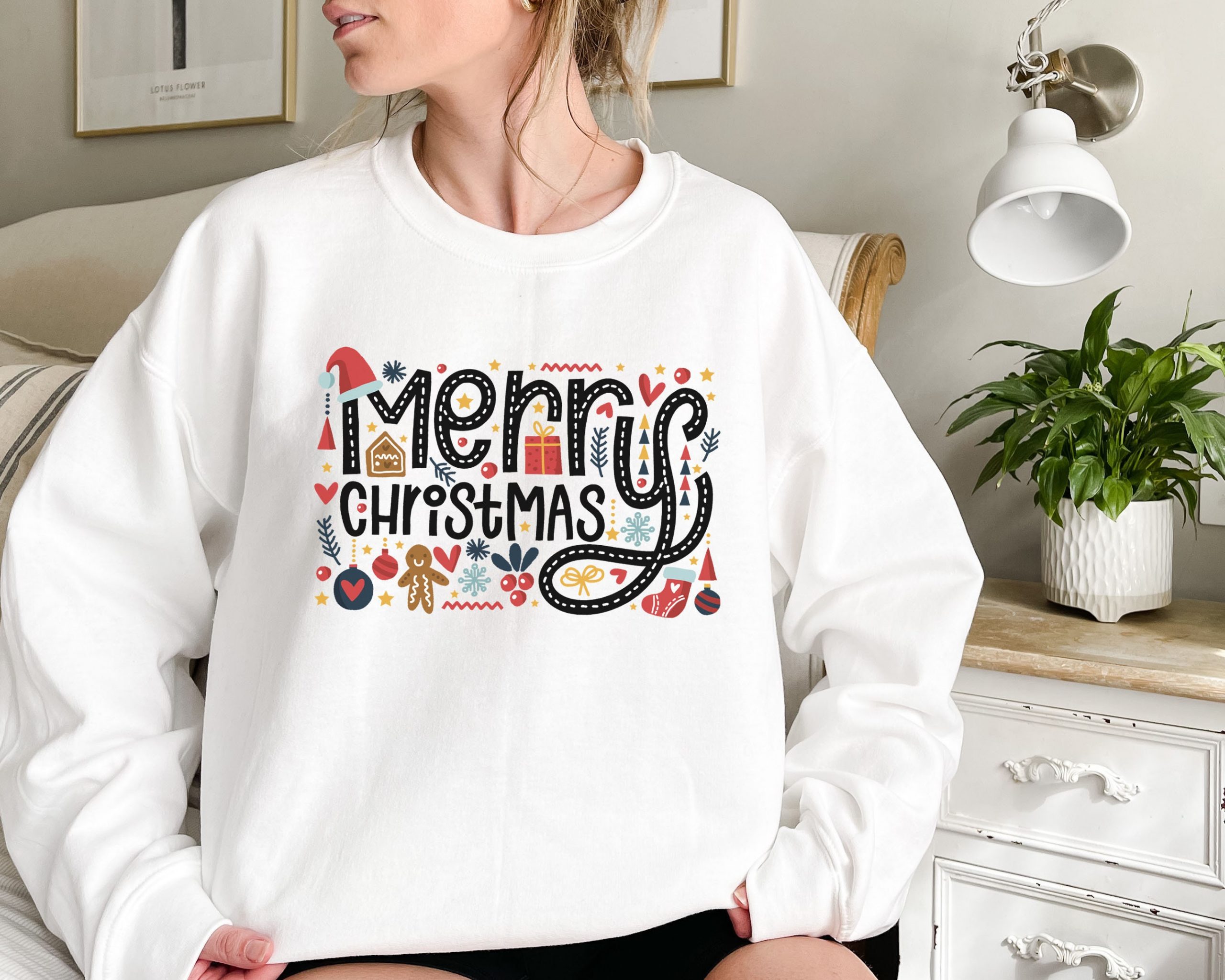 Merry Christmas Crewneck Pullover Sweatshirt