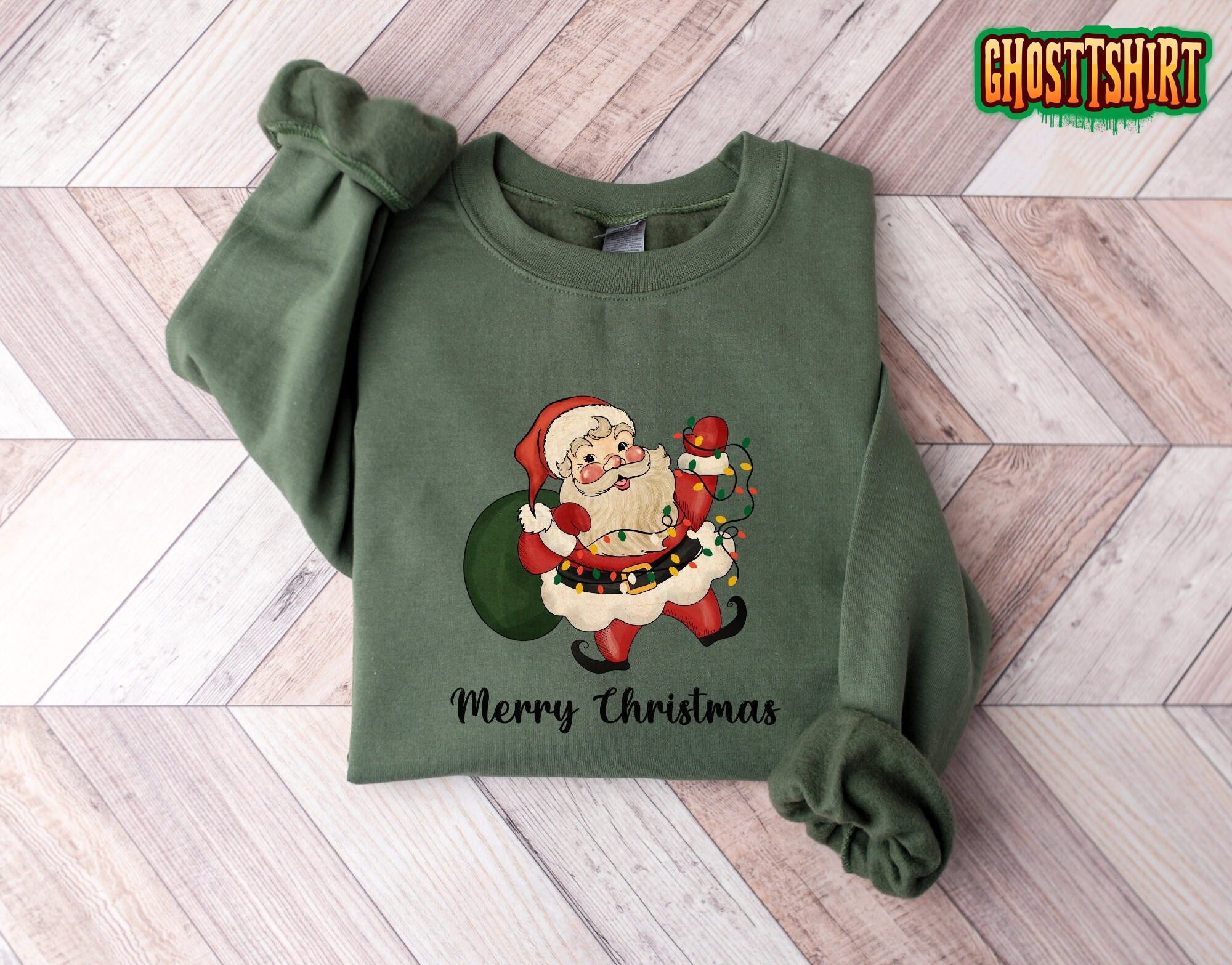 Merry Christmas Cute Santa Christmas Sweatshirt