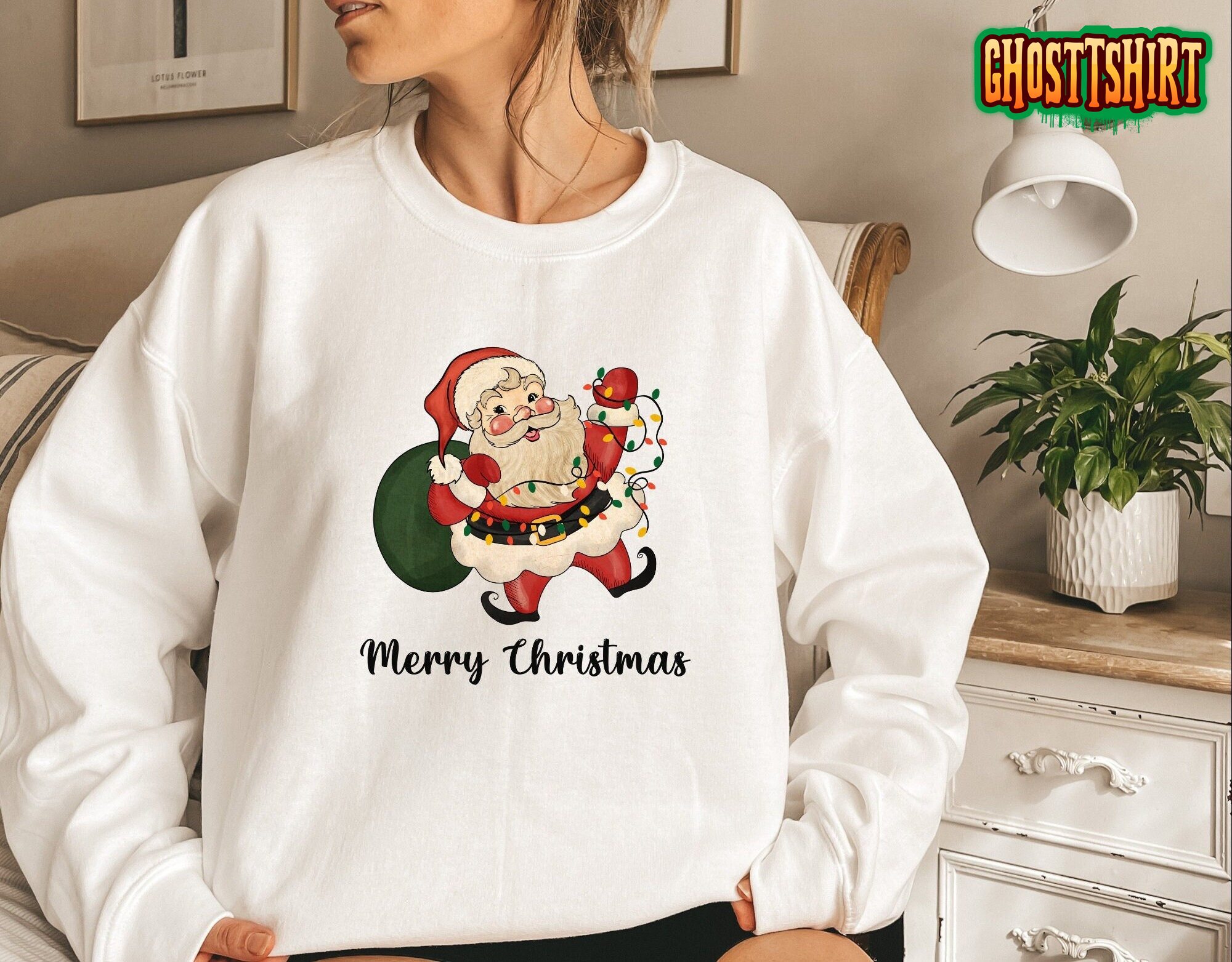 Merry Christmas Cute Santa Christmas Sweatshirt