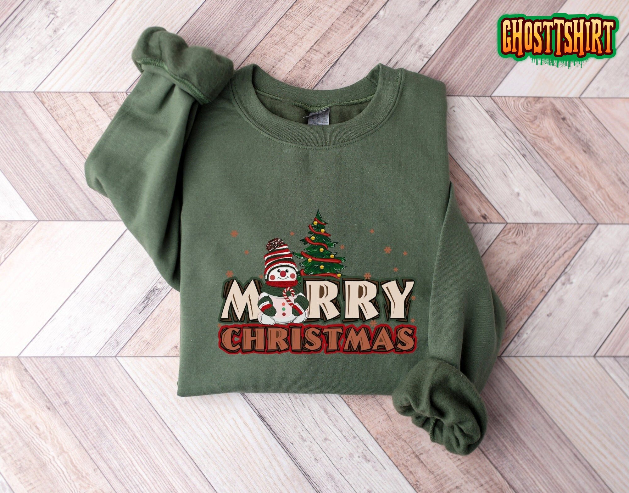 Merry Christmas Cute Snowman Sweatshirt