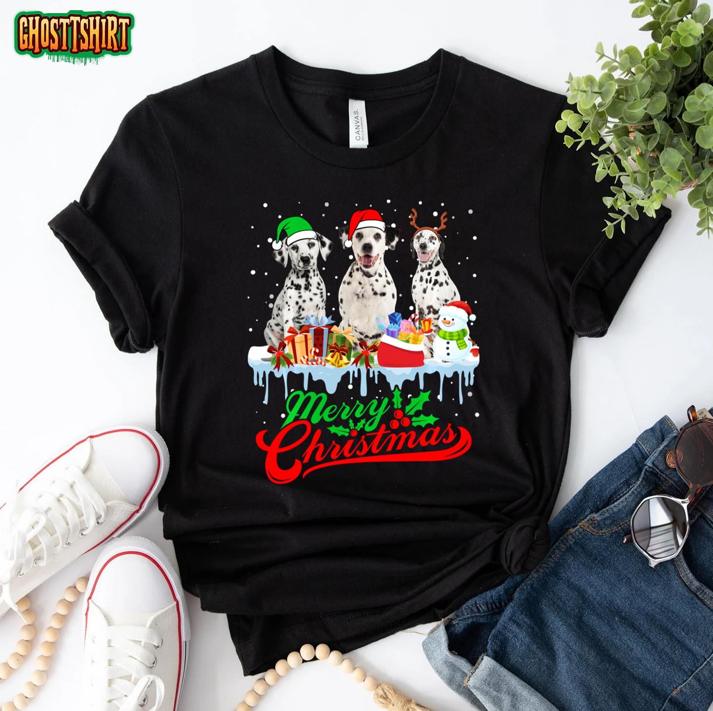 Merry Christmas Dalmatian Dog Funny Xmas Puppy Lover Sweatshirt