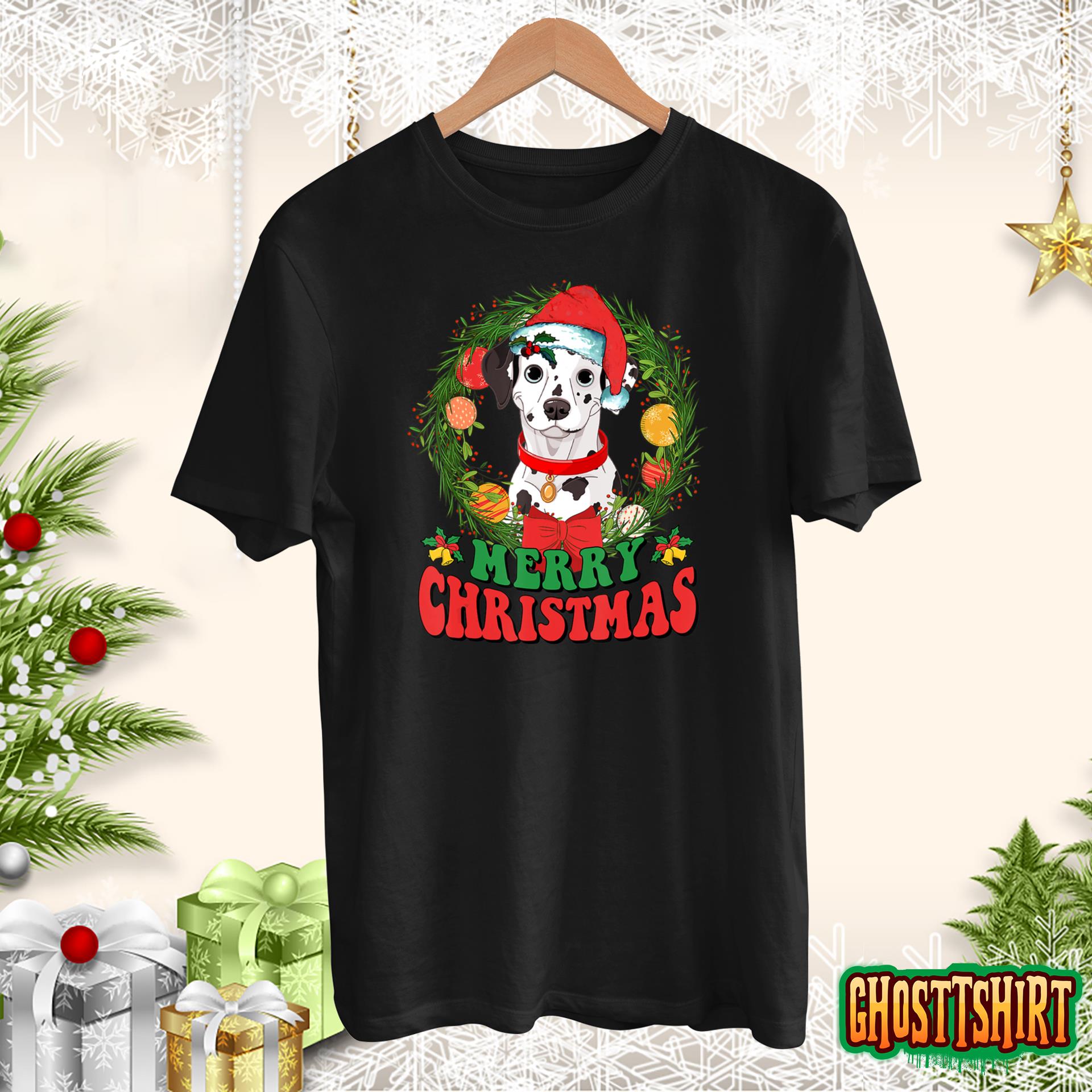 Merry Christmas Dalmatian Santa Hat Dog Lovers Sweatshirt