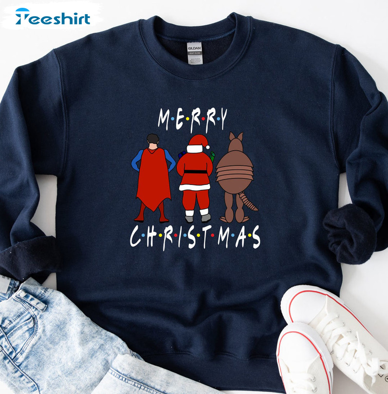 Merry Christmas Friends Shirt, Friends Christmas Armadillo Unisex Hoodie Short Sleeve