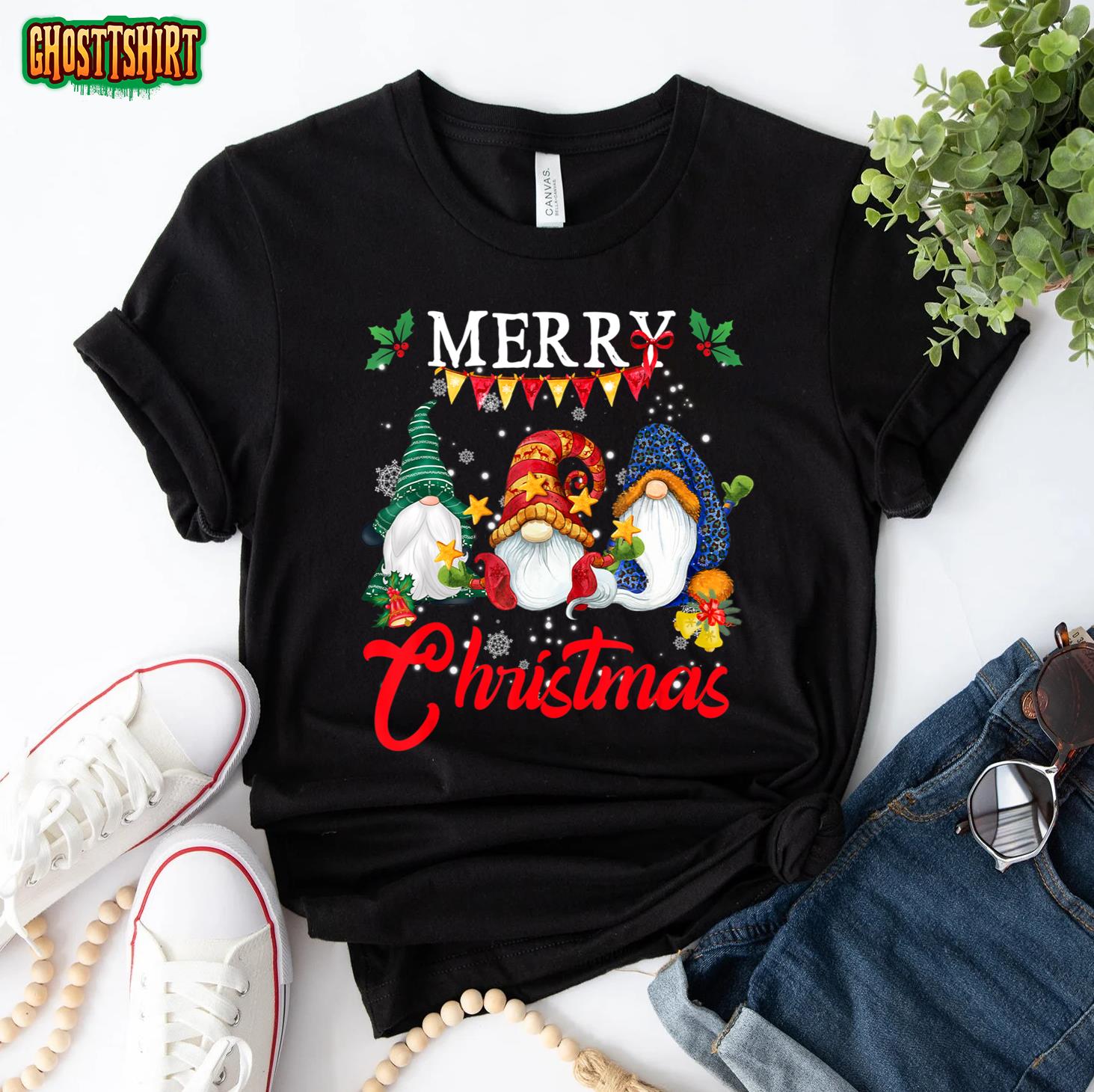 Merry Christmas Gnomies Christmas Gnome Xmas Women T-Shirt