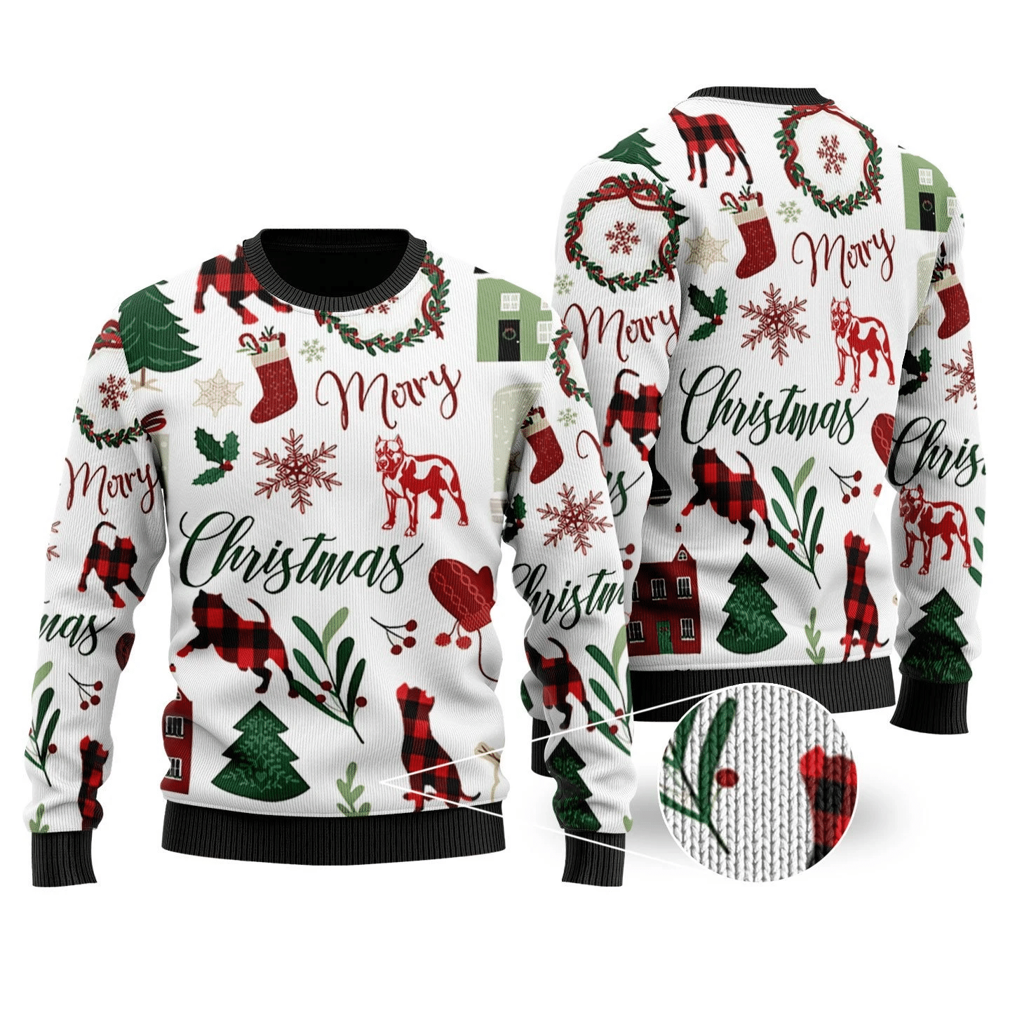 Merry Christmas – Pitbull Ugly Christmas Sweater | For Men & Women | Adult | US1686- Best Christmas Gifts 2023