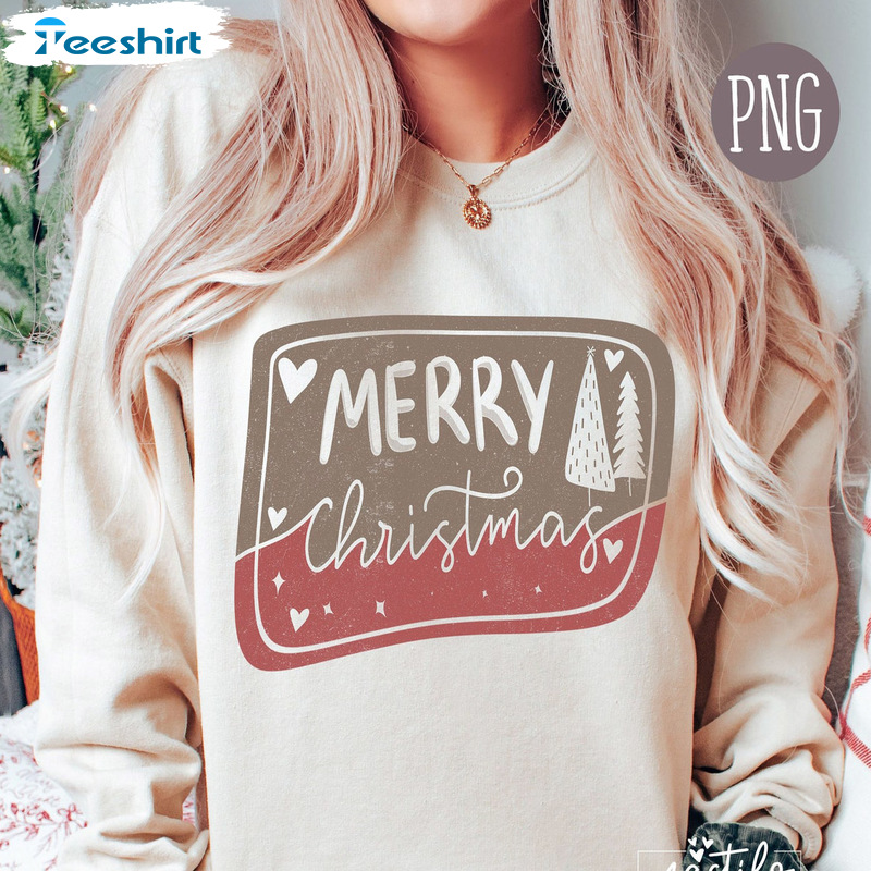 Merry Christmas Retro Shirt – Christmas Sublimation Designs Sweater Short Sleeve