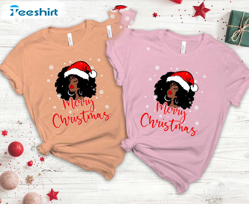 Merry Christmas Santa Black Girl Shirt,