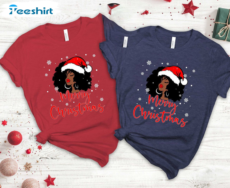 Merry Christmas Santa Black Girl Shirt,