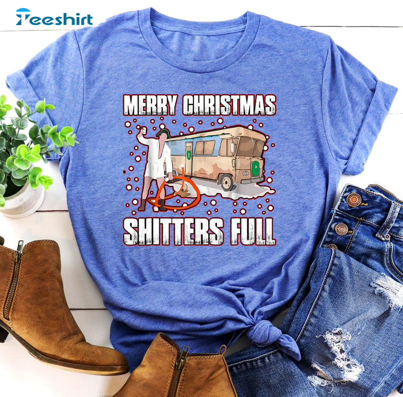 Merry Christmas Shitters Full Shirt – Santa Jokes Short Sleeve Unisex Hoodie