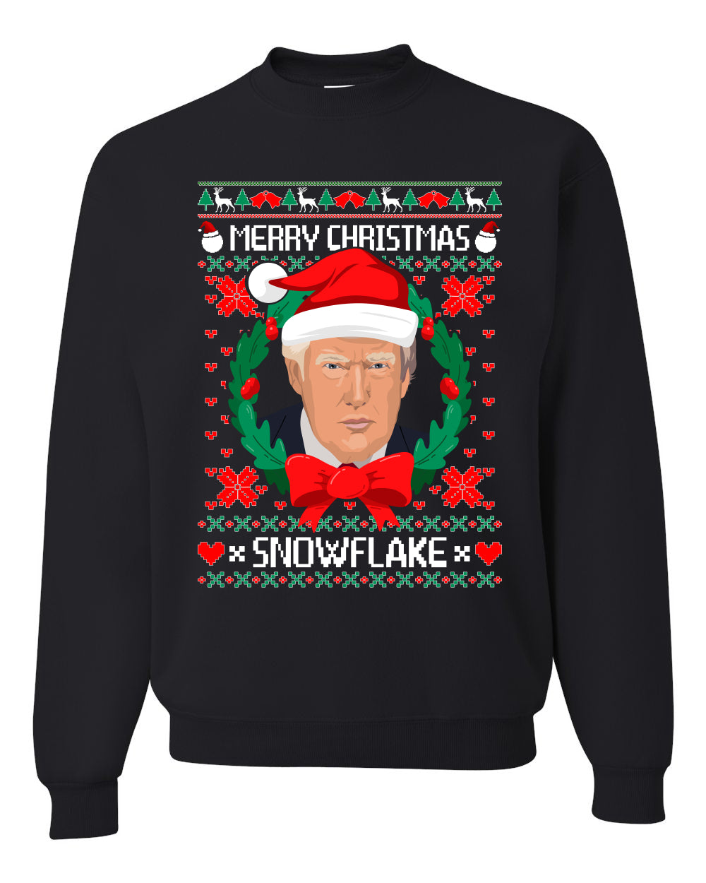 Merry Christmas Snowflake Trump Merry Ugly Christmas Sweater- Best Christmas Gifts 2023