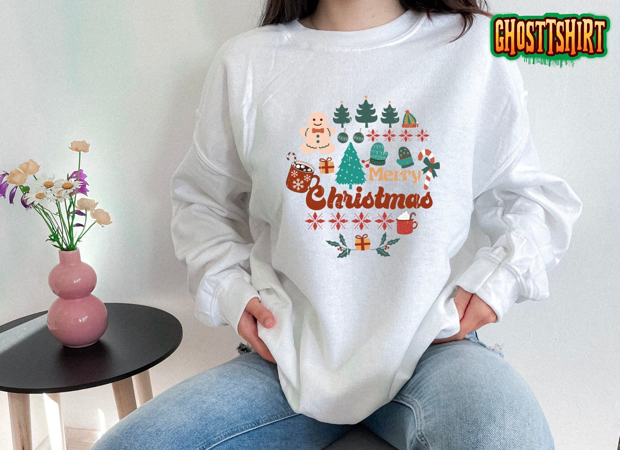 Merry Christmas Sweatshir Gift For Woman