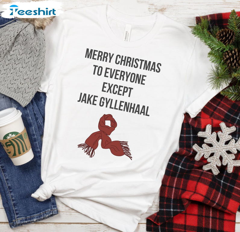 Merry Christmas To Everyone Except Jake Gyllenhaal Shirt, Funny Christmas Sweater Short Sleeve