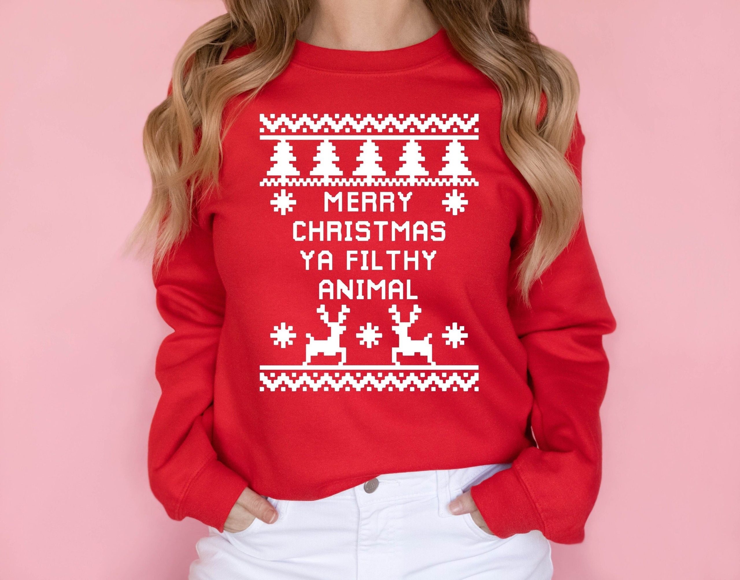 Merry Christmas Ya Filthy Animal Sweatshirt