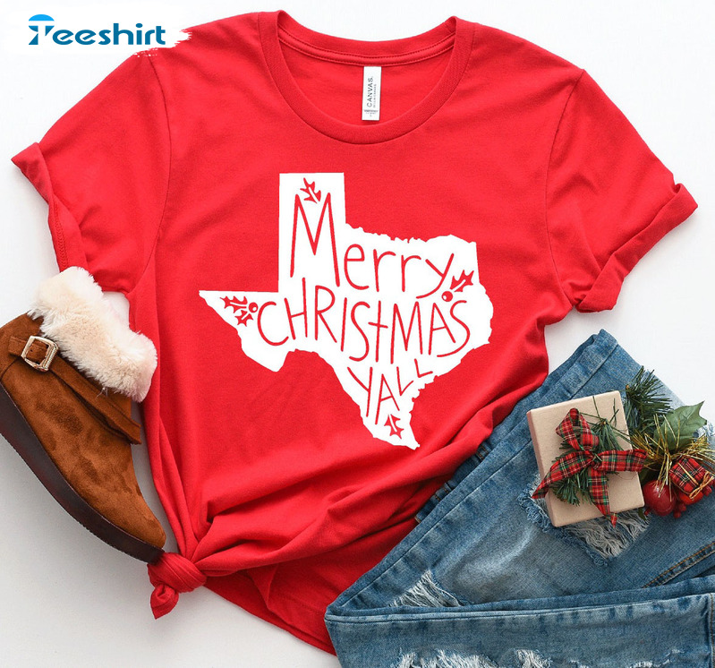 Merry Christmas Y’all Shirt, Christmas Texas Sweatshirt Hoodie