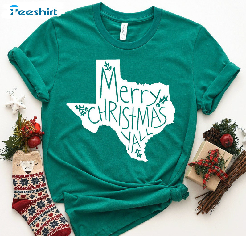 Merry Christmas Y’all Shirt, Christmas Texas Sweatshirt Hoodie