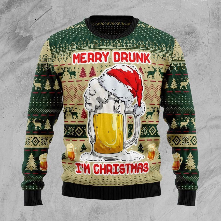 Merry Drunk Beer Ugly Christmas Sweater | For Men & Women | Adult | US1550- Best Christmas Gifts 2023