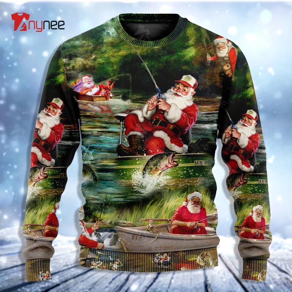 Merry Fishmasand A Happy New Reel Ugly Christmas Sweater- Best Christmas Gifts 2023