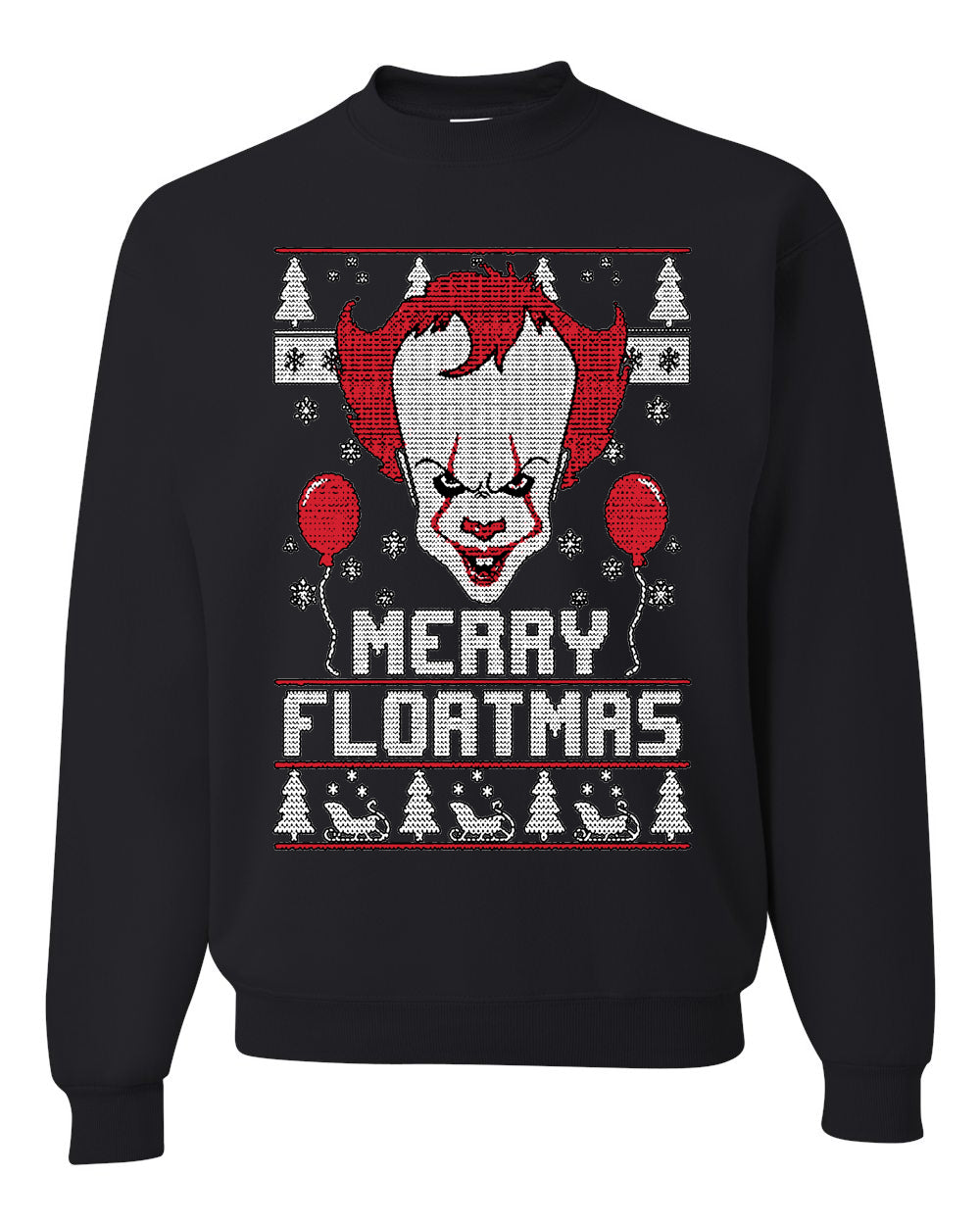 Merry Floatmas IT Clown Ugly Christmas Sweater Ugly Christmas Sweater Unisex Crewneck Graphic Sweatshirt- Best Christmas Gifts 2023