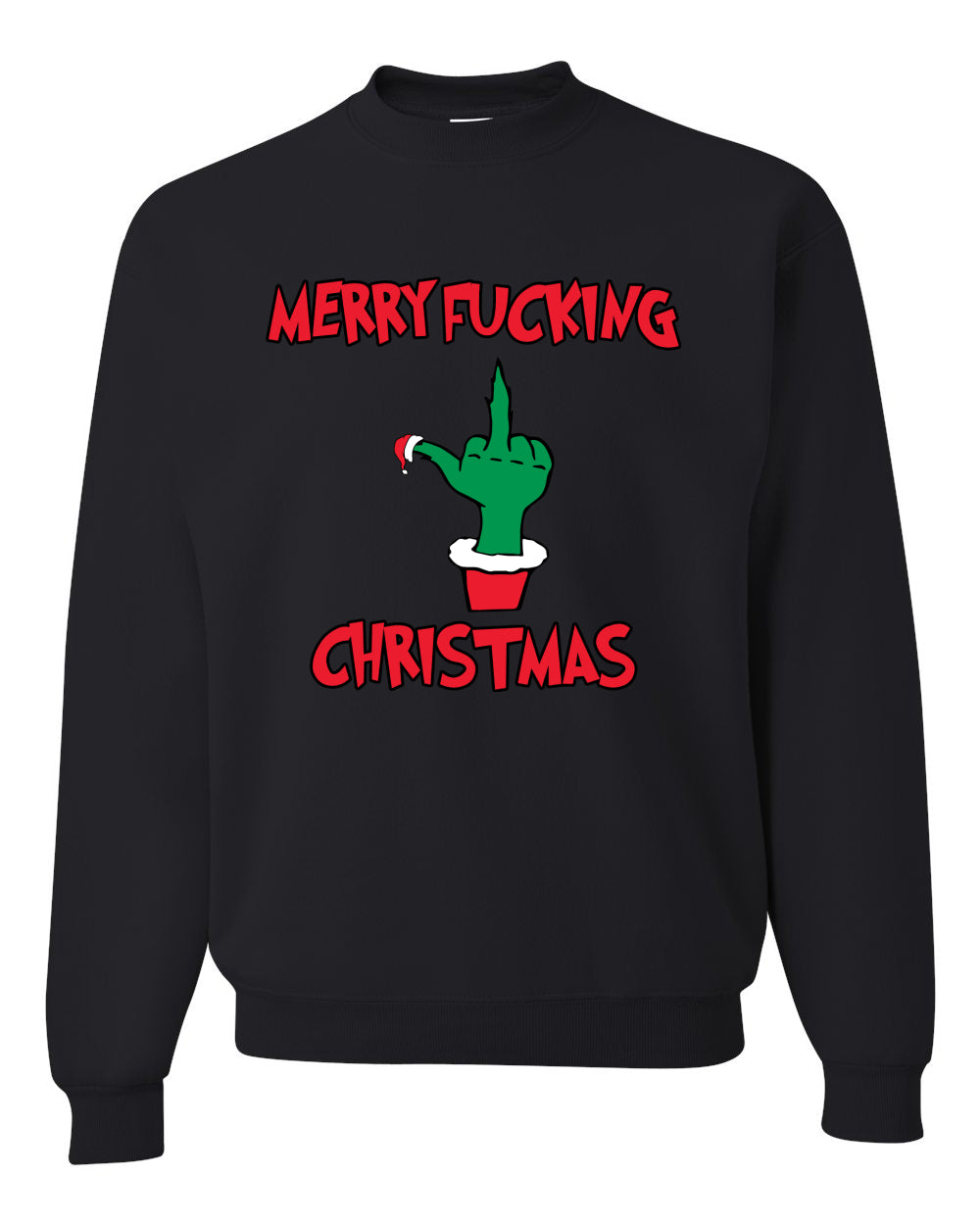 Merry Fucking Christmas Ugly Christmas Sweater Unisex Crewneck Graphic Sweatshirt- Best Christmas Gifts 2023