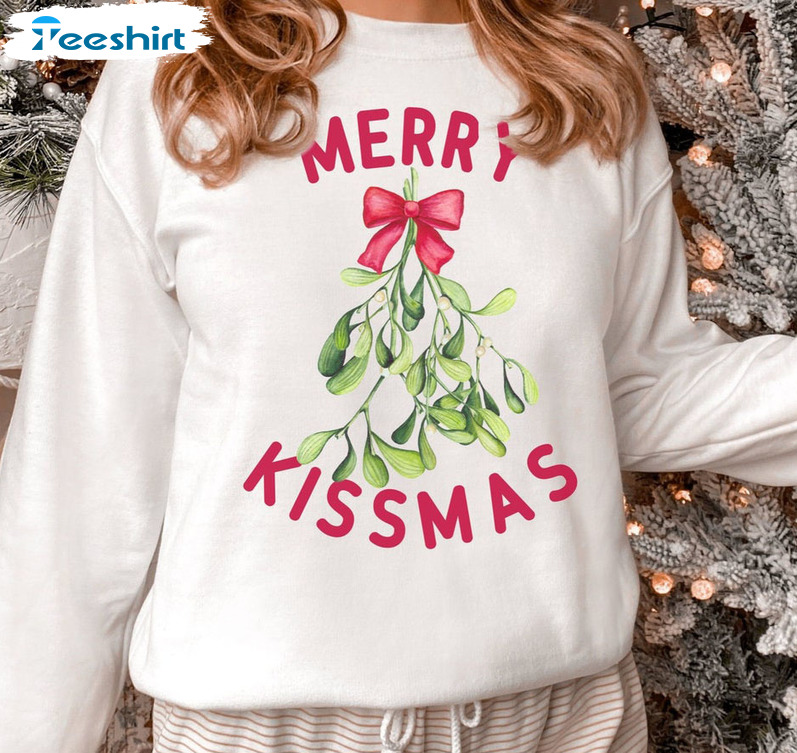 Merry Kissmas Christmas Shirt, Christmas Party Crewneck Sweatshirt