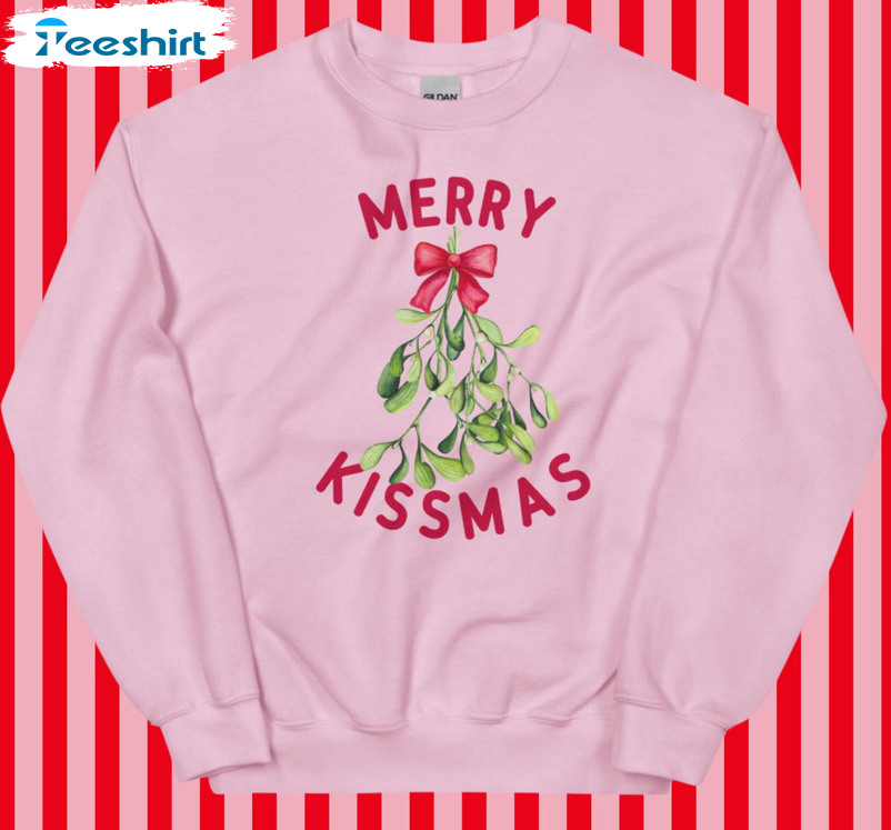 Merry Kissmas Christmas Shirt, Christmas Party Crewneck Sweatshirt