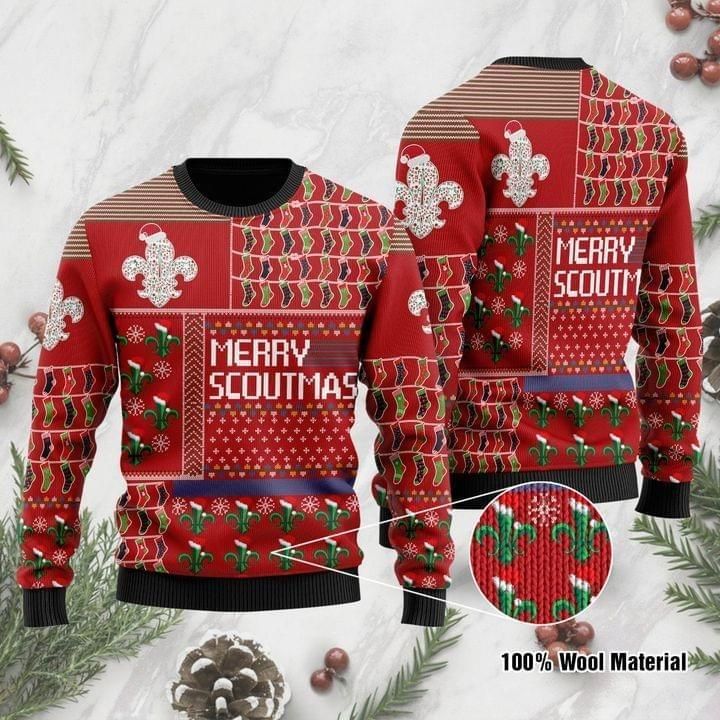 Merry Scoutmas For Scouts On National Ugly Sweater Day And Christmas Time Ugly Christmas Sweater | For Men & Women | Adult |  US1021- Best Christmas Gifts 2023