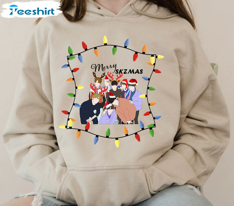 Merry Skzmas Sweatshirt, Stray Kids Christmas Crewneck Unisex Hoodie