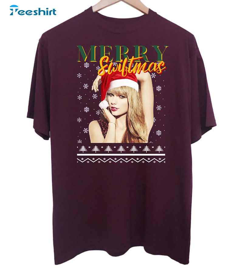 Merry Swiftmas Shirt, Christmas Trending Short Sleeve Sweater