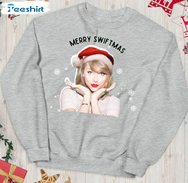 Merry Swiftmas Shirt, Swiftie Christmas Long Sleeve Unisex Hoodie