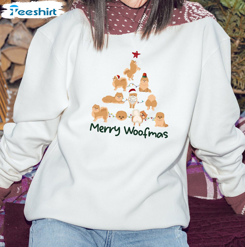 Merry Woofmas Shirt – Christmas Tree Short Sleeve Unisex T-shirt