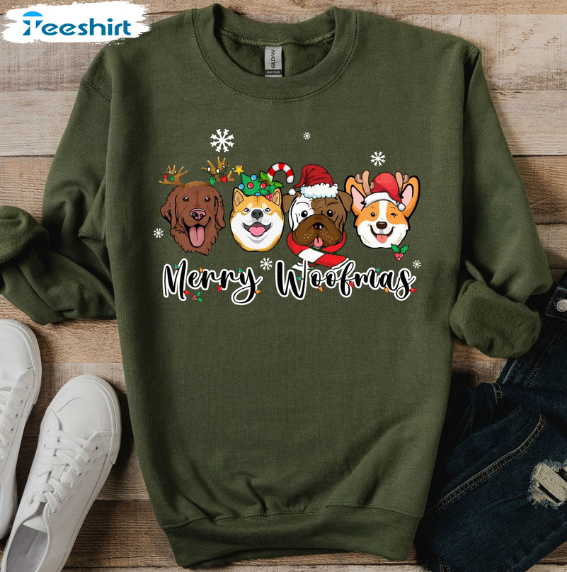 Merry Woofmas Shirt – Funny Christmas Dog Sweatshirt Hoodie