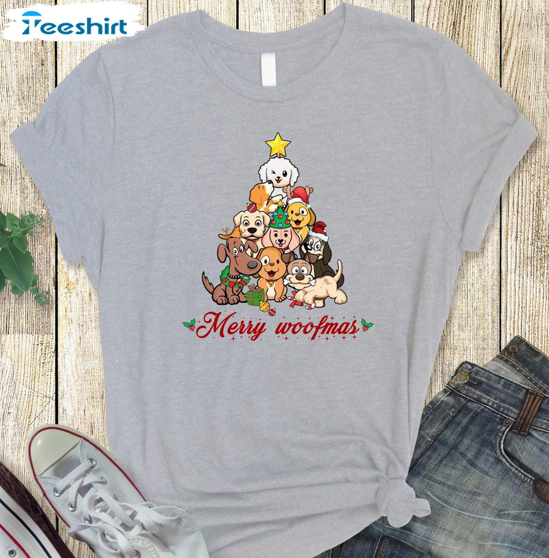 Merry Woofmas Shirt – Puppy Lover Christmas Dog Unisex T-shirt Tee Tops